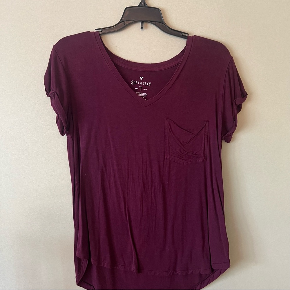 Soft & Sexy Maroon T Shirt (Size Small)